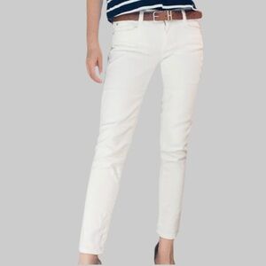 Women’s cropped, denim white pants, size S